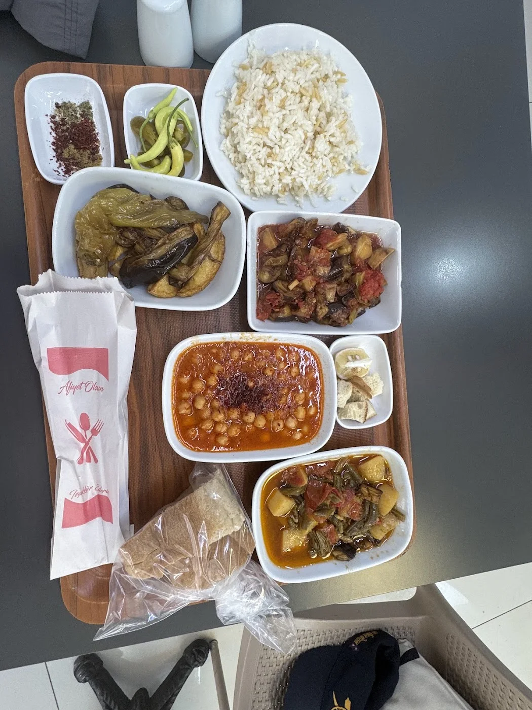 A vegetarian lunch tray